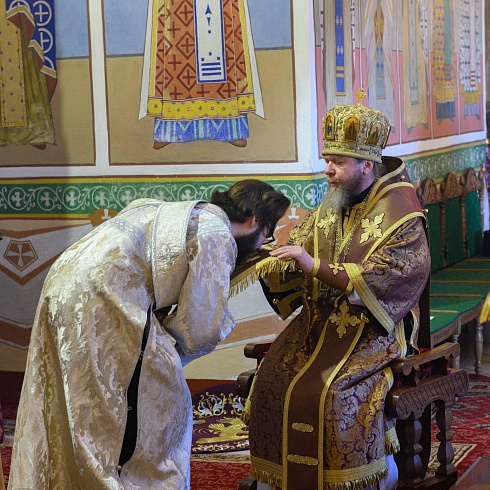 Праздничное Богослужение в день Торжества Православия состоялось в Троицком соборе города Пскова